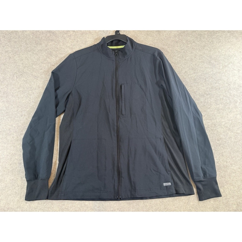 Landau Forward Womens Black Full Zip Scrub Jacket‎ L Four-Way Stretch Moisture